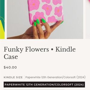 Funky Flowers Kindle Case by Page the Shop